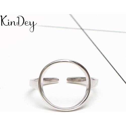 Boho Antique Silver Color Circle Hexagon Rings For Women Men Statement Jewelry Finger Ring anillos mujer bijoux Wholesale