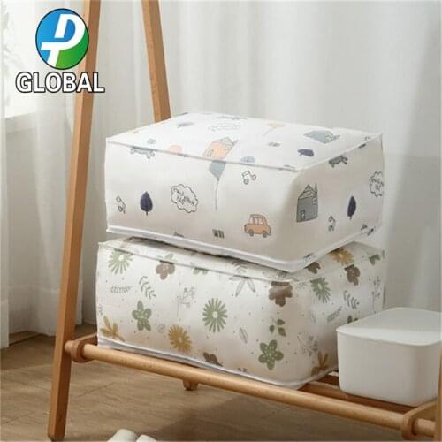 D&P 1PCS Fashion hot 2021 New quilt storage bag PEVA clothing quilt storage box household transparent printed large quilt bag