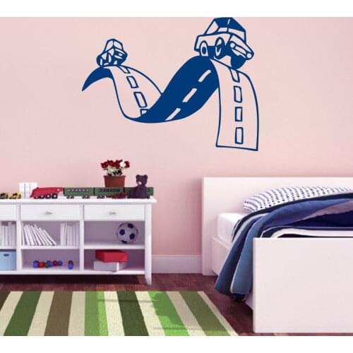 Children Rooma Art Decor Mural Road Driveway Baby Car Wall Sticker Murals Kids Boys Childrens Room Home Decor Wall Decal W-70