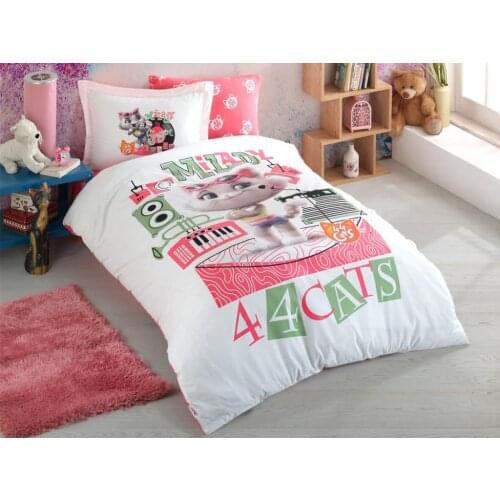 Cats Style Children Duvet cover set Pink