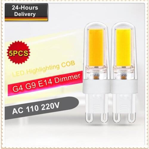 5PCS LED G4 G9 E14 Bulb Dimmable 9W 220V 110V Lampadas COB LED Light Lamp Bombillas Luz Warm Cool WhiteReplace 60W Halogen Lamp