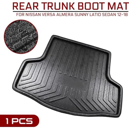 For Nissan Versa Almera Sunny Latio Sedan 2012-2018 Car Floor Mat Carpet Rear Trunk Anti-mud Cover