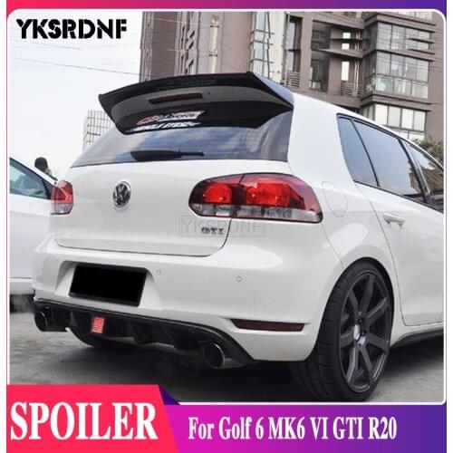 For Volkswagen VW Golf 6 MK6 VI GTI R20 2010-2013 R Style Only Not For Standard Bumper Rear Roof Spoiler Window Wings Lip