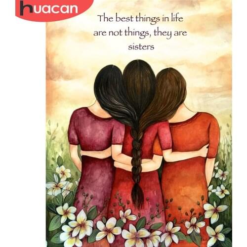 HUACAN 5d Diamond Painting Woman DIY Mosaic Flower Pictures Diamond Embroidery Portrait Home Decor Handmade Gift