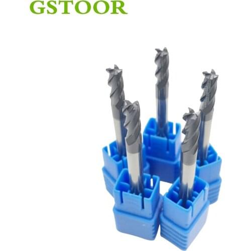 1PC 2F 3F 4F End Mill 4mm 5mm Solid Carbide Straight Handle CNC Milling Cutter Tools For Lathe Cutting