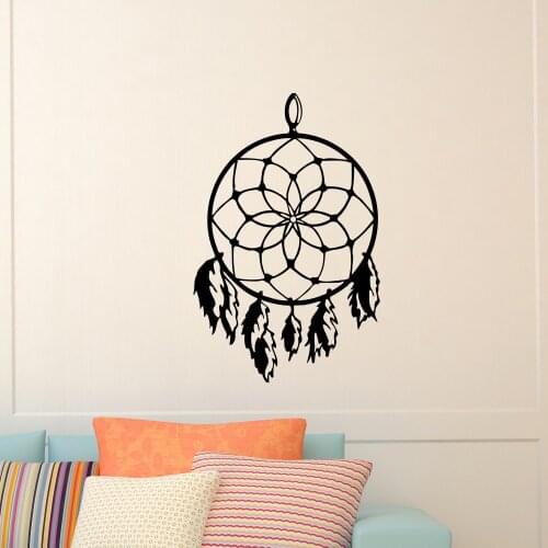 Dream Catcher Wall Stickers Home Amulet Sign Vinyl Wall Decals Art Murals Vinyl Patterned Kids Bedroom Decal Decoration W-503