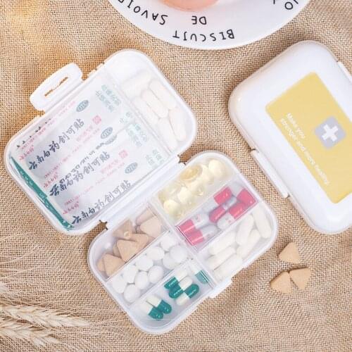 Mini Small Medicine Box Portable Large Capacity One-week Divided Medicine Box Travel Portable Medicine Capsule Storage Box E1121