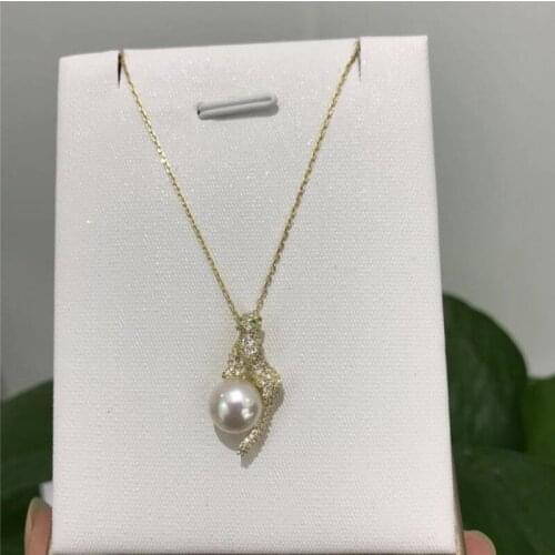 Fashion wild lovely natural AA freshwater pearl 7-8MM pearl Tibetan silver Leopard head necklace 16"