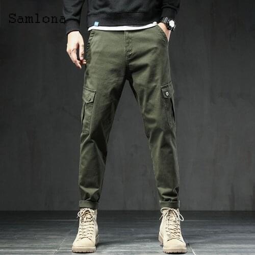 Trend 2020 Spring Autumn Cargo Pants Mens Multi-pocket Washed Pantalon Outdoor Straight Pant Male Moto & Bike Pants Men Trousers