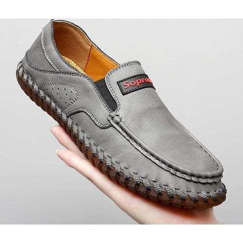 Men Casual Luxury Leather Loafers Mens Moccasins Breathable Slip on Black Driving Classic Footwear Boat Shoes Big Size