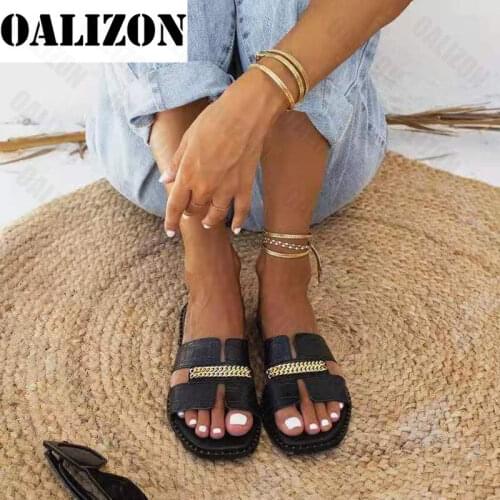 New Summer Women Flat Flip Flops Classic Designer Double Chains Sandal Slippers Shoes Woman Lady Flats Slippers Sandals Shoes