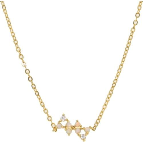 Summer new arrived gold color white cz opal 2mm stone delicate minimal design cute lovely women layer choker necklaces