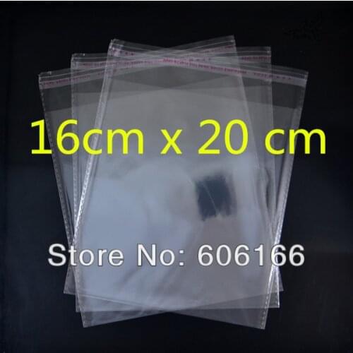 Wholesale 200pc/lot 16 x 20cm OPP Self Adhesive Seal Clear Plastic Bag