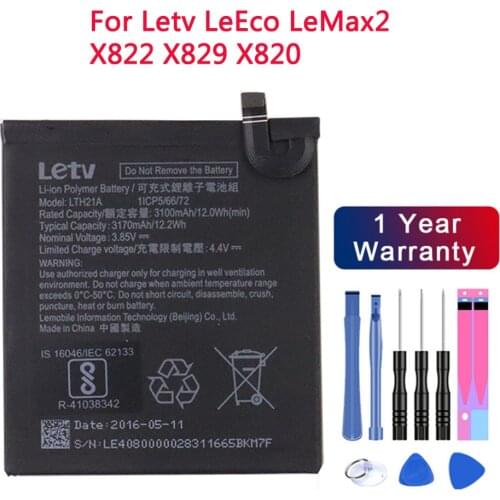 Original LTH21A 3100mAh For Letv LeEco LeMax2 X822 X829 Le Phone Le MAX 2/5.7inch/X821 X820 Mobile Phone Replacement Battery