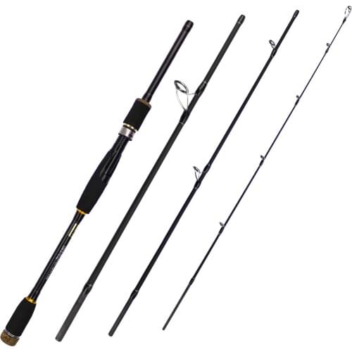 Portable 4-Section Spinning/Casting Fishing Rods Carbon Fiber Telescopic Fishing Pole for Saltwater and Freshwater