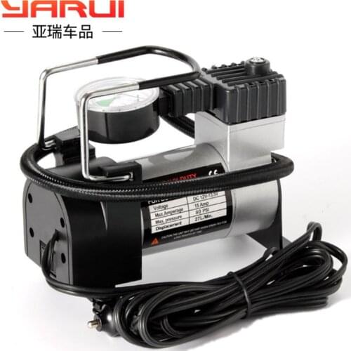 Portable on board pneumatic pump with barometer 12V sedan car dual purpose multi tire