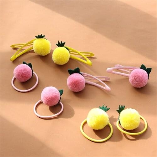 10pcs/lot Girls Spring and Summer Candy Color Fluffy Ball Pom Pom Hair Tie Band Ponytail Holder Hair Ropes Hair Accessories