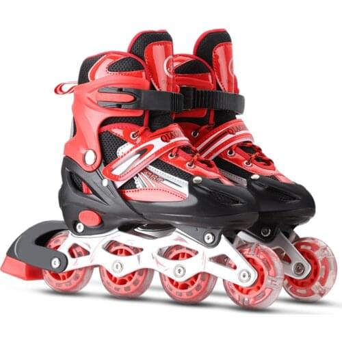 Adjustable Illuminating Inline Skates with Light Up Wheels for Kids and Adults for Girls and Boys Men Women rollers on 4 wheels