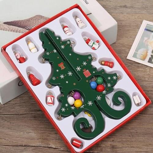 Handmade Stereo Wooden Christmas Tree White/Green/Gold Christmas Tree Childrens Layout Christmas Decorations Ornaments