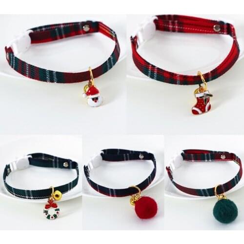 Christmas Cat Collars Bowknot Adjustable Detachable Neck Strap Chihuahua Bow Tie Necklace Puppy Small Dog Party Bandana Collar