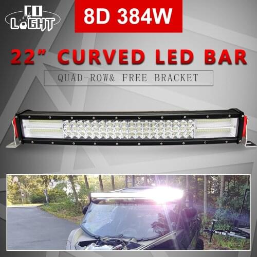 CO LIGHT 22 inch 384W Led Bar 8D Spot Flood Combo Led Light Bar Auto Driving Light for SUV Lada UAZ Niva Offroad ATV 12V 24V