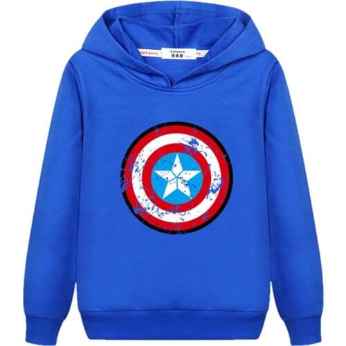 Lolocee baby girl hero logo hoodie kids super shield sweatshirt boys America captain tops brand cotton childrens clothing shirt