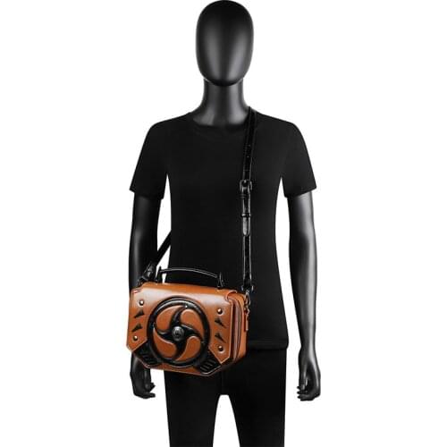 Vintage Steampunk PU Leather Waist Bag Fanny Pack Victorian Women Man Motorcycle Bag Contrast Stitching Crossbody Bag Accessory