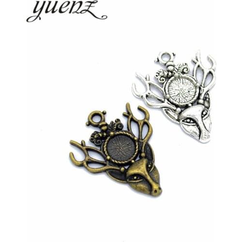 YuenZ 5pcs Antique silver color deer Charms Pendant jewelry findings for DIY Fit Bracelet&Necklace Accessories,Zinc Alloy D9184