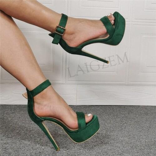 BERZIMER SUPER Women Platform Sandals High Heels Ladies Pumps Summer Party Pumps Zapatos 2021 Shoes Woman Large Size 39 43 44 52