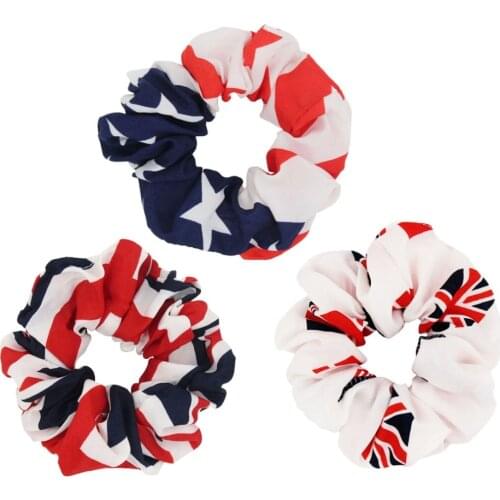 New arrival Fashion women American flag Hair bands Independence hair scrunchies girls hair Tie Accessories Ponytail Holder