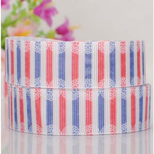 10 yards 7/8 " 22 mm color strip pattern print grosgrain tape DIY handmade hairbow cartoon ribbon free shipping