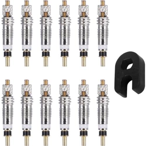 2/6/12PCS Presta Valve Brass Core Tool MTB Road Bike Tubes Repair Tire Service Parts Bike Tire Air Valve W/ Optional Tool