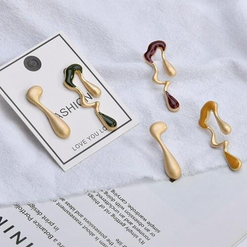 20pcs/lot color handmade irregular shape alloy drop oil Fashion Women Stud Earrings charms diy jewelry pendants accessory