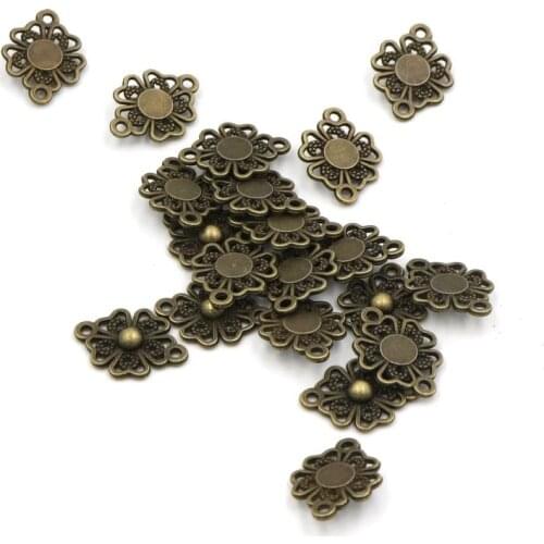 20pcs 21*1mm Vintage Bronze Silver Two Holes Necklace Bracelet Metal Connectors For Jewelry Making Finding Diy Accessories