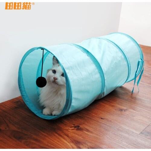 2016 New Cat Play Tunnel Pure Color Polyester Cloth Folding Tent Toy Cat Tunnel Supply 3 Colors