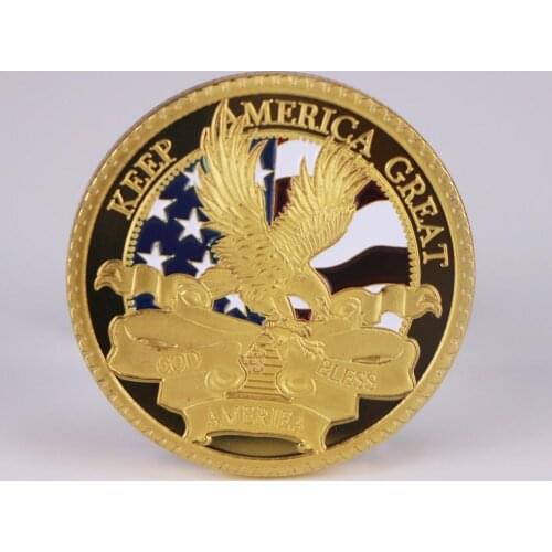 2020 DONALD J.TRUMP 45th President Commemorative Gold Plated Coin Keep America Great God Bless America Eagle Gold Coins