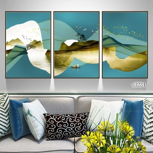 Modern Oil Painting Print on Canvas 3pcs Abstract Modular Landscape Canvas Printing Wall Art Picture Canvas Painting Home Decor