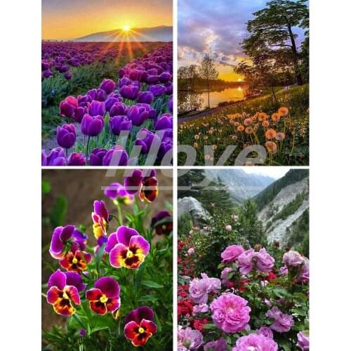 5D DIY Diamond Painting Flower Natural Wildflower Full Square/Round Diamond Embroidery Cross Stitch Rhinestones Decor Home DF595