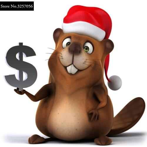 5D Diy Diamond Painting Cross Stitch Full Diamond Embroidery Mosaic Cartoon Christmas Rat Needles Pattern Christmas Decoration