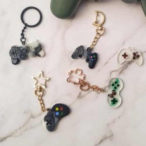 94PF Shiny Glossy Silicone Resin Molds Game Handle Keychain Mold DIY Keychain Pendant Jewelry Epoxy Resin Crafting Molds