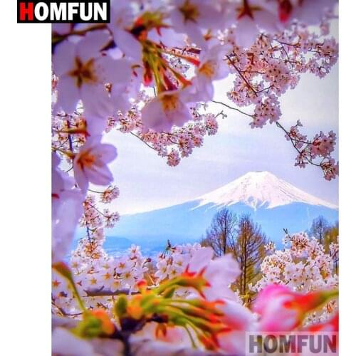 HOMFUN Full Square/Round Drill 5D DIY Diamond Painting "Snow mountain" 3D Diamond Embroidery Cross Stitch Home Decor A19340