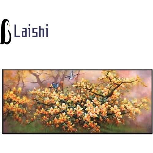 Diamond Embroidery large size Yellow Flower Tree Birds Full Square Round Drill Diy Diamond Painting 5D Mosaic Wedding Decoration