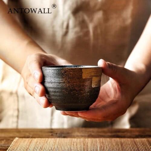 ANTOWALL Ceramic Teacup 170ml Japanese Retro Teacups Japanese Underglazed Water Cup