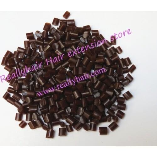 Free shipping 1kg Keratin Glue Granules Beads Grains Hair Extensions Brown color for I tip/ U-tip hair