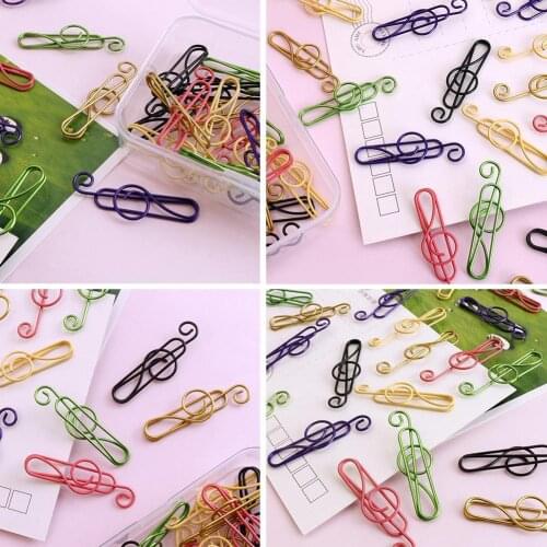 Colorful Paper Clips Office School Supplies Stationery 50pcs Decorative Paper For Bookmark Kawaii Music Note Clips Shape G1O9