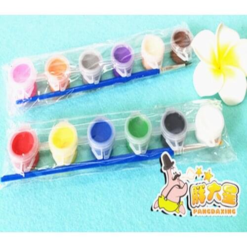 Children educational toy finger painting tool kit Painting with Six Colors Pigment,Children Art Diy Toys Give the brush