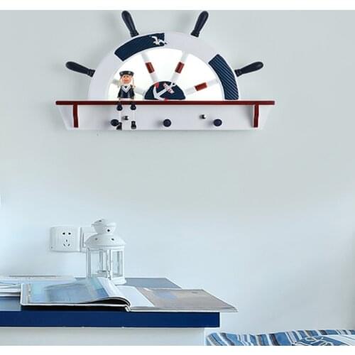 European-style Children Bedroom Bedside Rudder Cartoon Wall Lights Aisle Warm Mediterranean Eye Protection Decorative Wall Lamp