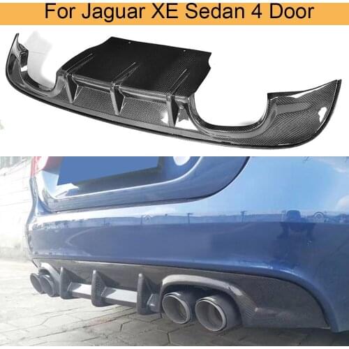 Carbon Fiber Rear Bumper Diffuser Lip Spoiler for Jaguar XE Sedan 4 Door 2015-2017 Rear Diffuser Lip Flaps Apron