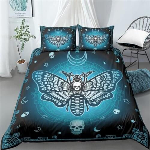 Home Living Luxury 3D Gothic Skull Print 2/3Pcs Comfortable Duvet Cover PillowCase Bedding Sets Queen and King AU/EU/US Size
