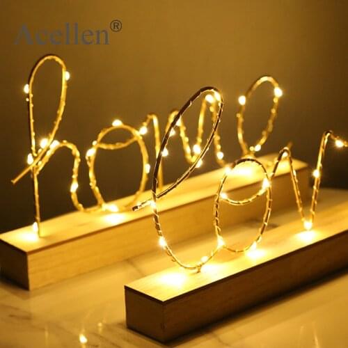 Home Decor Figurines Ornaments LED Lamp Light LOVE Letters Living Room Bedroom Layout Decoration Valentines Birthday Gift